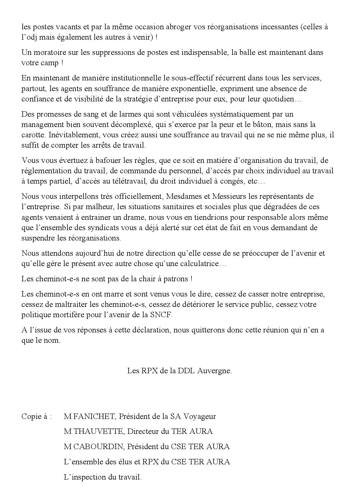 2021 10 19 Déclaration des RPX de la DDL Auvergne à la réunion extra page 002